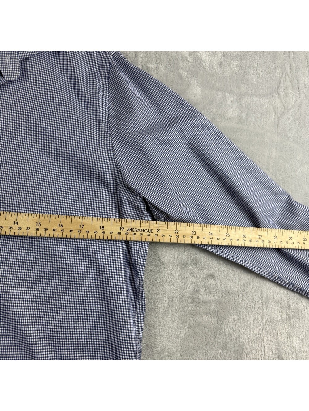 Arturo Calle Mens M Blue Check Dress Shirt Regular Fit Long Sleeve Button Preppy - Picture 7 of 11